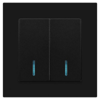 Выключатель 2-кл. СП Accent 6-105-05 10А IP20 250В с подсветкой AL/CU антрацит Intro Б0063516 ТехноИмпульс