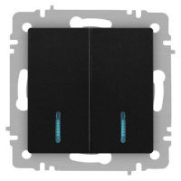 Выключатель 2-кл. СП Accent 6-105-05 10А IP20 250В с подсветкой AL/CU антрацит Intro Б0063516 ТехноИмпульс