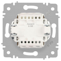 Выключатель 2-кл. СП Accent 6-105-09 10А IP20 250В с подсветкой AL/CU титан Intro Б0063525 ТехноИмпульс