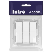 Выключатель 3-кл. СП Accent 6-106-01М 10А IP20 250В AL/CU бел. матов. Intro Б0063532 ТехноИмпульс