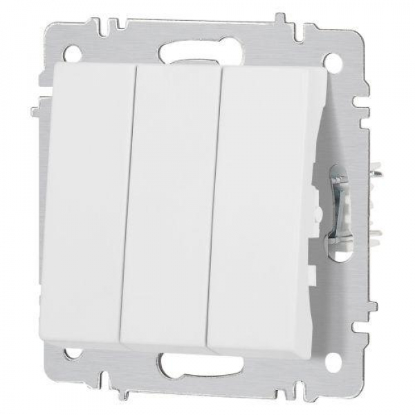 Выключатель 3-кл. СП Accent 6-106-01М 10А IP20 250В AL/CU бел. матов. Intro Б0063532 ТехноИмпульс