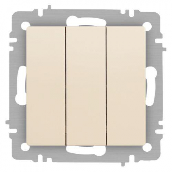 Выключатель 3-кл. СП Accent 6-106-02 10А IP20 250В AL/CU сл.кость Intro Б0063534 ТехноИмпульс