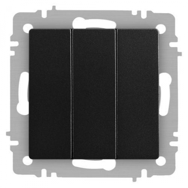 Выключатель 3-кл. СП Accent 6-106-05 10А IP20 250В AL/CU антрацит Intro Б0063540 ТехноИмпульс