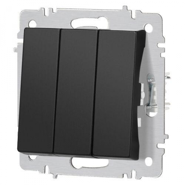 Выключатель 3-кл. СП Accent 6-106-05 10А IP20 250В AL/CU антрацит Intro Б0063540 ТехноИмпульс