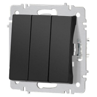 Выключатель 3-кл. СП Accent 6-106-05 10А IP20 250В AL/CU антрацит Intro Б0063540 ТехноИмпульс