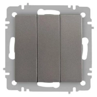 Выключатель 3-кл. СП Accent 6-106-09 10А IP20 250В AL/CU титан Intro Б0063549 ТехноИмпульс