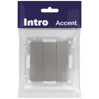Выключатель 3-кл. СП Accent 6-106-09 10А IP20 250В AL/CU титан Intro Б0063549 ТехноИмпульс