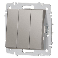 Выключатель 3-кл. СП Accent 6-106-09 10А IP20 250В AL/CU титан Intro Б0063549 ТехноИмпульс