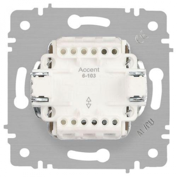 Переключатель 1-кл. СП Accent 6-103-09 10А IP20 250В AL/CU титан Intro Б0063451 ТехноИмпульс