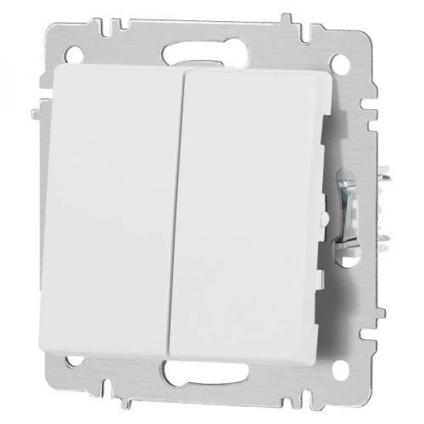 Переключатель 2-кл. СП Accent 6-107-01М 10А IP20 250В AL/CU бел. матов. Intro Б0063556 ТехноИмпульс