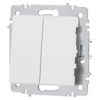 Переключатель 2-кл. СП Accent 6-107-01М 10А IP20 250В AL/CU бел. матов. Intro Б0063556 ТехноИмпульс