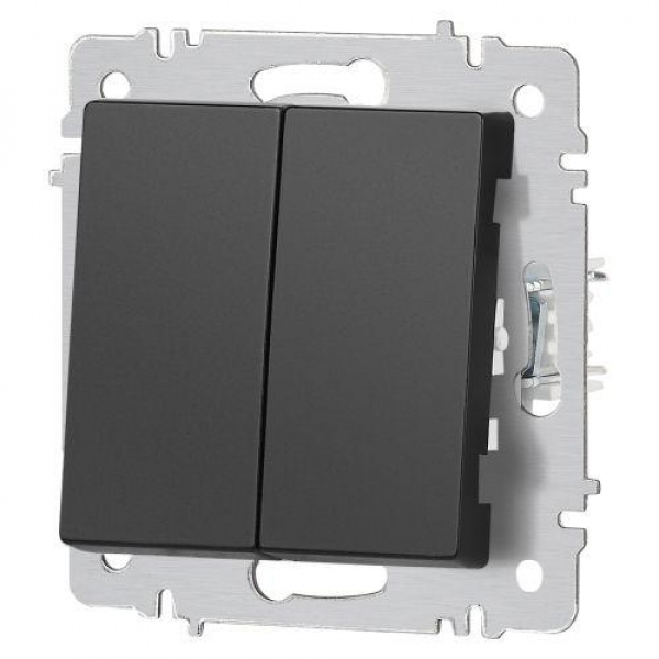 Переключатель 2-кл. СП Accent 6-107-05 10А IP20 250В AL/CU антрацит Intro Б0063564 ТехноИмпульс