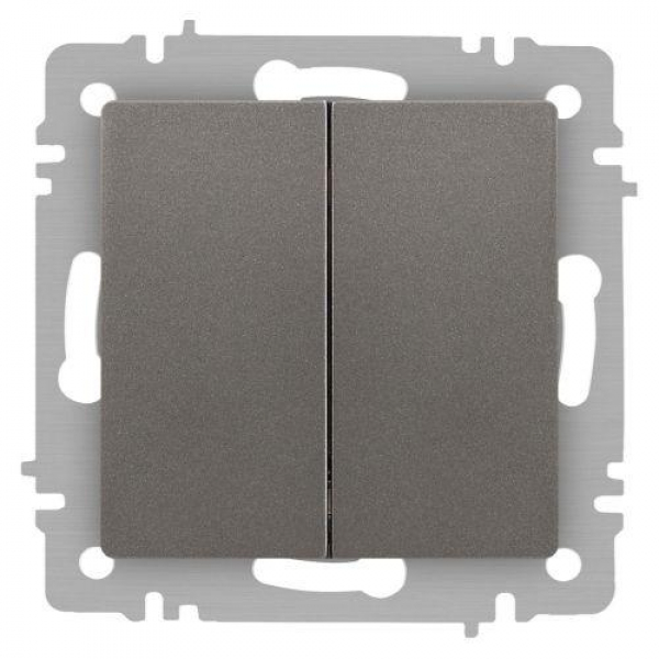 Переключатель 2-кл. СП Accent 6-107-09 10А IP20 250В AL/CU титан Intro Б0063572 ТехноИмпульс