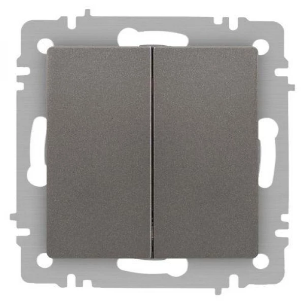 Переключатель 2-кл. СП Accent 6-107-09 10А IP20 250В AL/CU титан Intro Б0063572 ТехноИмпульс