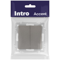 Переключатель 2-кл. СП Accent 6-107-09 10А IP20 250В AL/CU титан Intro Б0063572 ТехноИмпульс