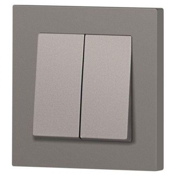 Переключатель 2-кл. СП Accent 6-107-09 10А IP20 250В AL/CU титан Intro Б0063572 ТехноИмпульс