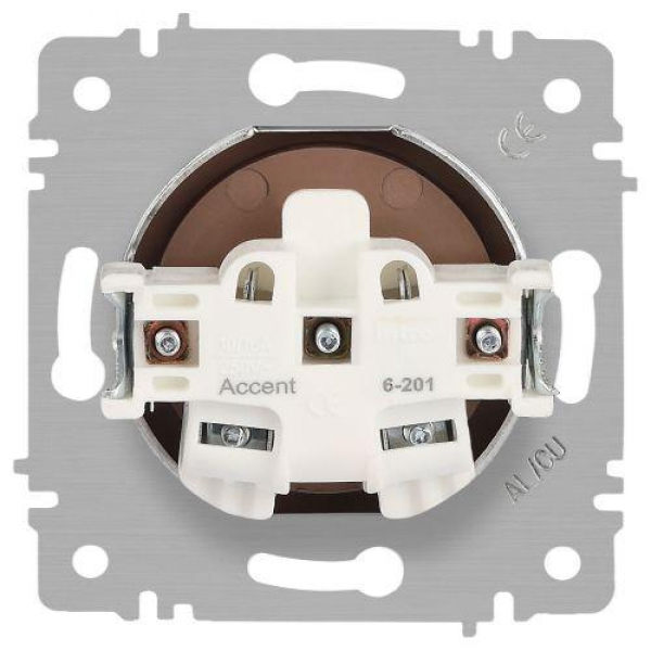 Розетка 1-м СП Accent 6-201-05 16А IP20 250В 2P антрацит Intro Б0063665 ТехноИмпульс