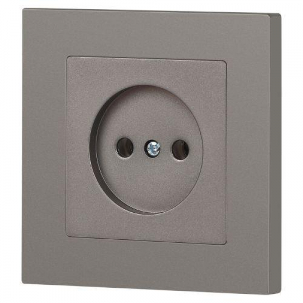 Розетка 1-м СП Accent 6-201-09 16А IP20 250В 2P титан Intro Б0063673 ТехноИмпульс