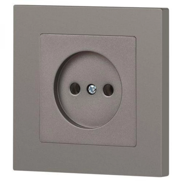 Розетка 1-м СП Accent 6-201-09 16А IP20 250В 2P титан Intro Б0063673 ТехноИмпульс