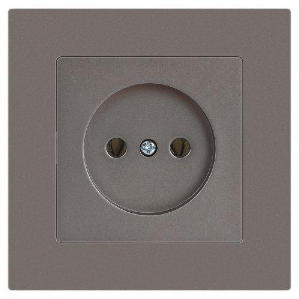 Розетка 1-м СП Accent 6-201-09 16А IP20 250В 2P титан Intro Б0063673 ТехноИмпульс