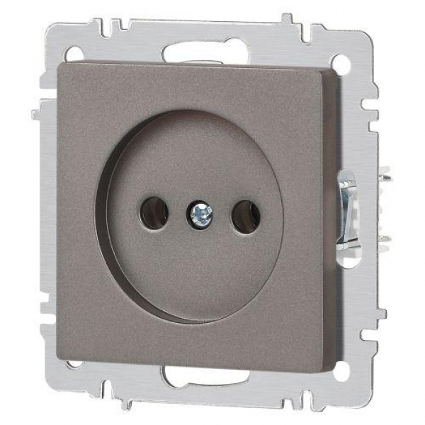 Розетка 1-м СП Accent 6-201-09 16А IP20 250В 2P титан Intro Б0063673 ТехноИмпульс