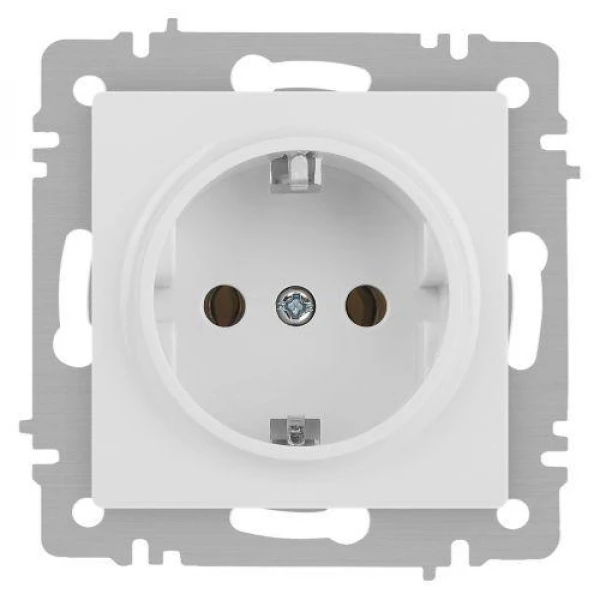 Розетка 1-м СП Accent 6-202-01М 16А IP20 250В 2P+E Schuko бел. матов. Intro Б0063681 ТехноИмпульс