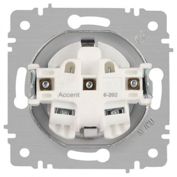 Розетка 1-м СП Accent 6-202-01М 16А IP20 250В 2P+E Schuko бел. матов. Intro Б0063681 ТехноИмпульс