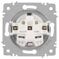 Розетка 1-м СП Accent 6-202-01М 16А IP20 250В 2P+E Schuko бел. матов. Intro Б0063681 ТехноИмпульс