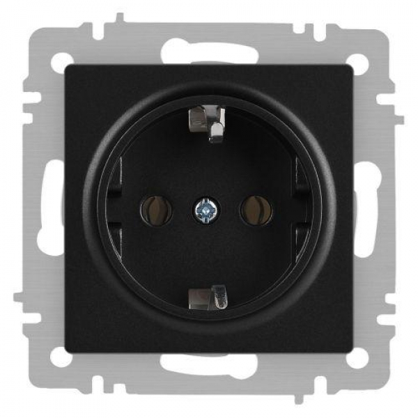 Розетка 1-м СП Accent 6-202-05 16А IP20 250В 2P+E Schuko антрацит Intro Б0063693 ТехноИмпульс