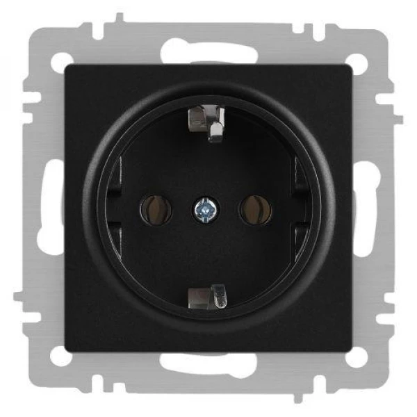 Розетка 1-м СП Accent 6-202-05 16А IP20 250В 2P+E Schuko антрацит Intro Б0063693 ТехноИмпульс