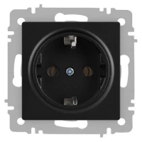 Розетка 1-м СП Accent 6-202-05 16А IP20 250В 2P+E Schuko антрацит Intro Б0063693 ТехноИмпульс