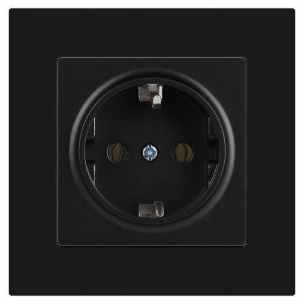 Розетка 1-м СП Accent 6-202-05 16А IP20 250В 2P+E Schuko антрацит Intro Б0063693 ТехноИмпульс