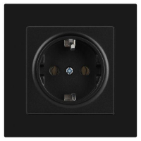 Розетка 1-м СП Accent 6-202-05 16А IP20 250В 2P+E Schuko антрацит Intro Б0063693 ТехноИмпульс