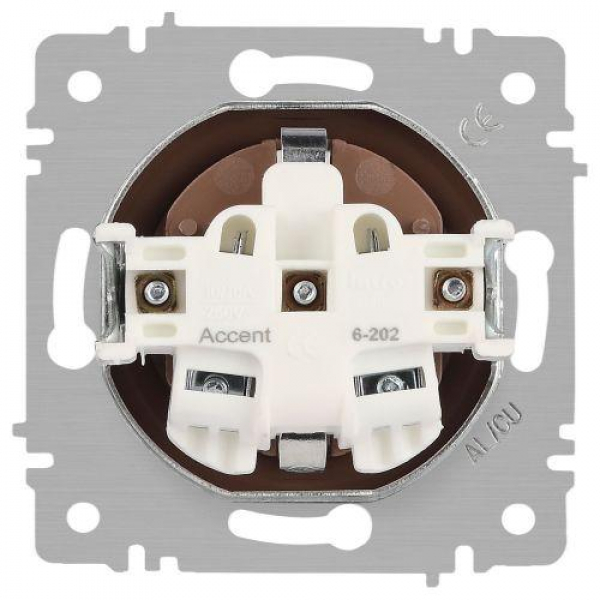 Розетка 1-м СП Accent 6-202-05 16А IP20 250В 2P+E Schuko антрацит Intro Б0063693 ТехноИмпульс