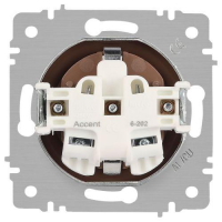 Розетка 1-м СП Accent 6-202-05 16А IP20 250В 2P+E Schuko антрацит Intro Б0063693 ТехноИмпульс