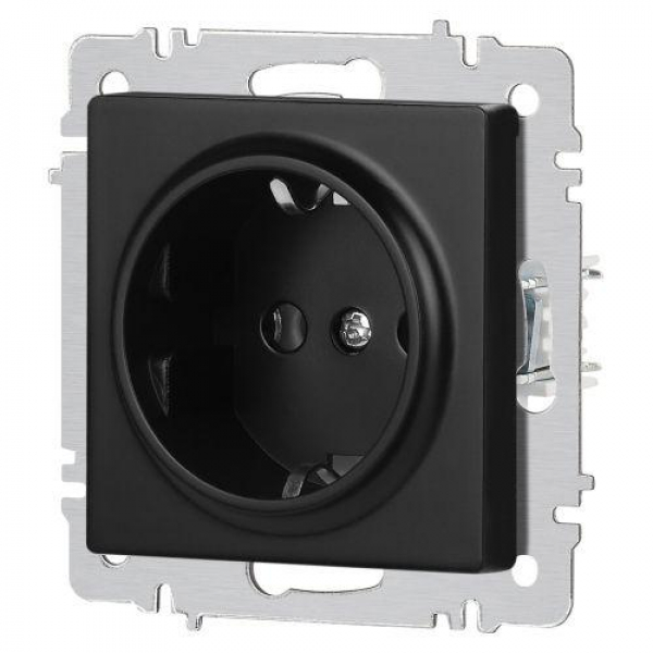 Розетка 1-м СП Accent 6-202-05 16А IP20 250В 2P+E Schuko антрацит Intro Б0063693 ТехноИмпульс