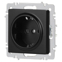 Розетка 1-м СП Accent 6-202-05 16А IP20 250В 2P+E Schuko антрацит Intro Б0063693 ТехноИмпульс