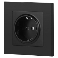 Розетка 1-м СП Accent 6-202-05 16А IP20 250В 2P+E Schuko антрацит Intro Б0063693 ТехноИмпульс