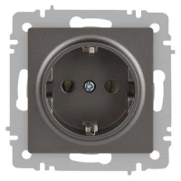 Розетка 1-м СП Accent 6-202-09 16А IP20 250В 2P+E Schuko титан Intro Б0063701 ТехноИмпульс