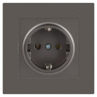 Розетка 1-м СП Accent 6-202-09 16А IP20 250В 2P+E Schuko титан Intro Б0063701 ТехноИмпульс