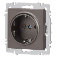 Розетка 1-м СП Accent 6-202-09 16А IP20 250В 2P+E Schuko титан Intro Б0063701 ТехноИмпульс