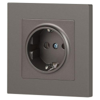 Розетка 1-м СП Accent 6-202-09 16А IP20 250В 2P+E Schuko титан Intro Б0063701 ТехноИмпульс