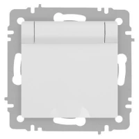 Розетка 1-м СП Accent 6-203-01М 16А IP20 250В 2P+E Schuko с крышкой бел. матов. Intro Б0063713 ТехноИмпульс