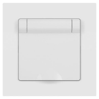 Розетка 1-м СП Accent 6-203-01М 16А IP20 250В 2P+E Schuko с крышкой бел. матов. Intro Б0063713 ТехноИмпульс