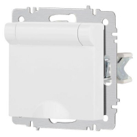 Розетка 1-м СП Accent 6-203-01М 16А IP20 250В 2P+E Schuko с крышкой бел. матов. Intro Б0063713 ТехноИмпульс