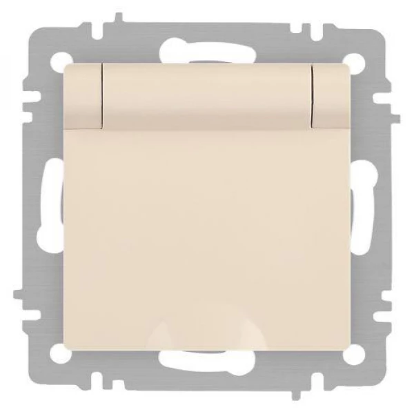 Розетка 1-м СП Accent 6-203-02 16А IP20 250В 2P+E Schuko с крышкой сл.кость Intro Б0063716 ТехноИмпульс