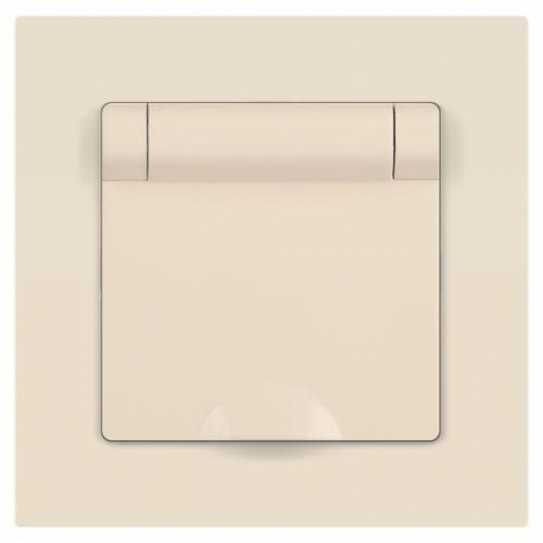 Розетка 1-м СП Accent 6-203-02 16А IP20 250В 2P+E Schuko с крышкой сл.кость Intro Б0063716 ТехноИмпульс