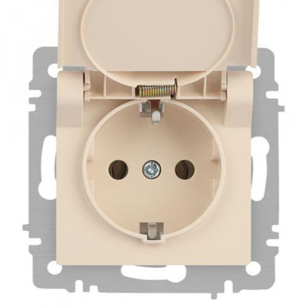 Розетка 1-м СП Accent 6-203-02 16А IP20 250В 2P+E Schuko с крышкой сл.кость Intro Б0063716 ТехноИмпульс