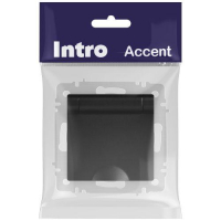 Розетка 1-м СП Accent 6-203-05 16А IP20 250В 2P+E Schuko с крышкой антрацит Intro Б0063747 ТехноИмпульс