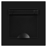 Розетка 1-м СП Accent 6-203-05 16А IP20 250В 2P+E Schuko с крышкой антрацит Intro Б0063747 ТехноИмпульс